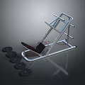 Home Gym Leg Extension Machine With Metal Frame Black Seat And Weight Plates