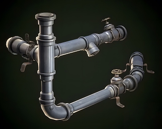 modern water pipe 3d model