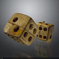 Wooden Dice Decorative Furniture Ornament With Intricate Hole Design And Natural Wood Finish