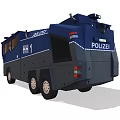 Blue Heavy Duty Truck with Roof Warning Lights HH1 Marking and Multiple Windows