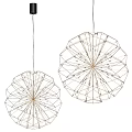 Geometric Modern Chandeliers With Decorative Round Wire Frame Hanging Structural Design For Home Interior 3d model