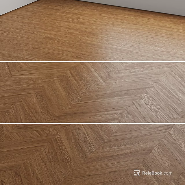 Wooden Flooring Components With Herringbone Pattern And Smooth Surface Interior Design 3d model