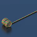 Colorful Braided Household Rope With Red Green White Stripes For Daily Use