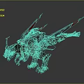 Futuristic Sci Fi Mechanical Creature With Red Spikes Metallic Wings And Armored Body