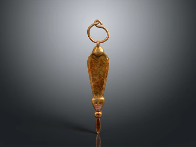 Golden Household Ornament With Ring Top And Elongated Design For Daily Use 3d model