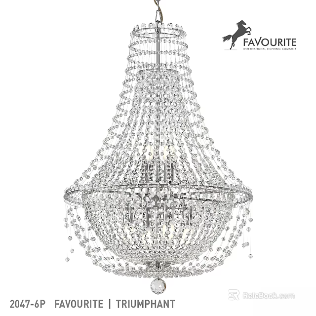 Elegant Sparkling Crystal Chandelier with Hanging Beads for Modern Interior Design 3d model 