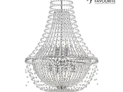 Elegant Sparkling Crystal Chandelier with Hanging Beads for Modern Interior Design 3d model