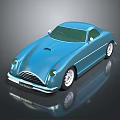Blue Vintage Classic Sports Car With Streamlined Design And White Wheels