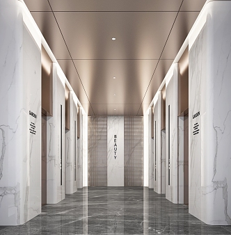 modern elevator hall 3d model