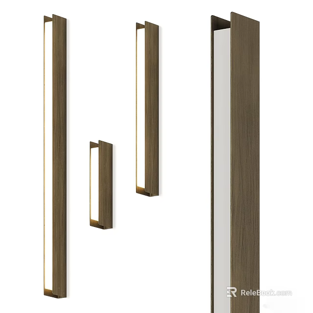 Modern Wall Lamps With Slim Metal Design And Warm LED Lighting For Home Interior 3d model 