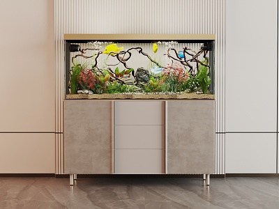 Modern Fish Tank Glass Fish Tank Display Cabinet Side Cabinet model