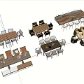 Various Modern Wooden Outdoor Tables with Matching Chairs for Patio Garden Settings