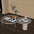 French Cream Style Coffee Table Round Coffee Table Combination Coffee Table 3d model