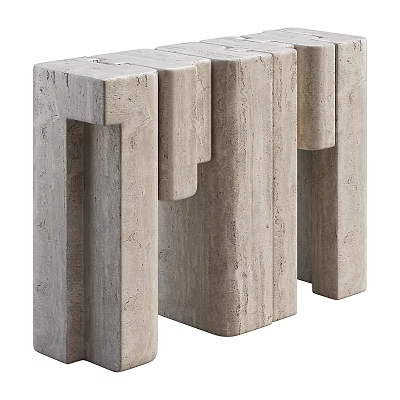 Modern Stone Console Table With Natural Vein Texture And Minimalist Design For Interior Decor 3d model
