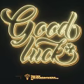 Artistic Neon Light Fixture With Good Luck Lettering And Illuminated Tube Design