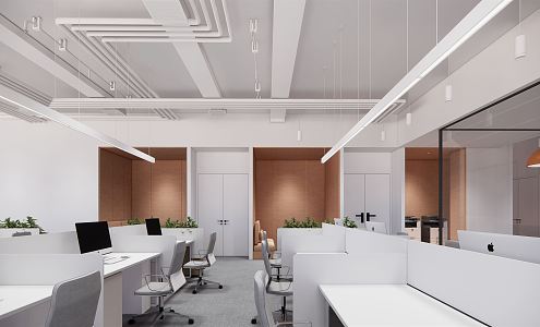 Modern public office area 3d model