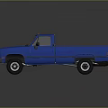 Classic Blue Pickup Truck Featuring Single Cab Design Shiny Exterior And Cargo Bed