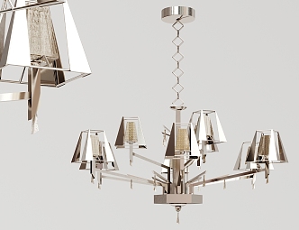 Modern chandelier metal multi-head chandelier 3d model