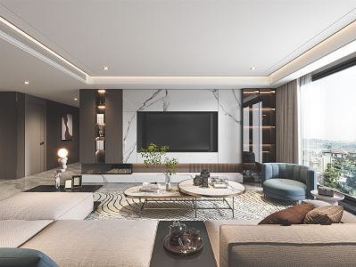 modern living room 3d model