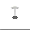 Modern Bar Counter With Round Marble Top And Black Metal Base Design