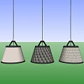 Three Modern Pendant Lights Design With Geometric Lampshades And Minimalist Dark Setting