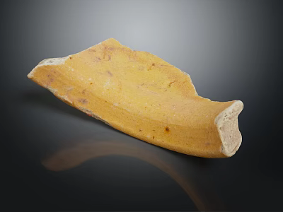 Yellow Curved Wood And Stone Decorative Tray With Natural Rustic Texture 3d model