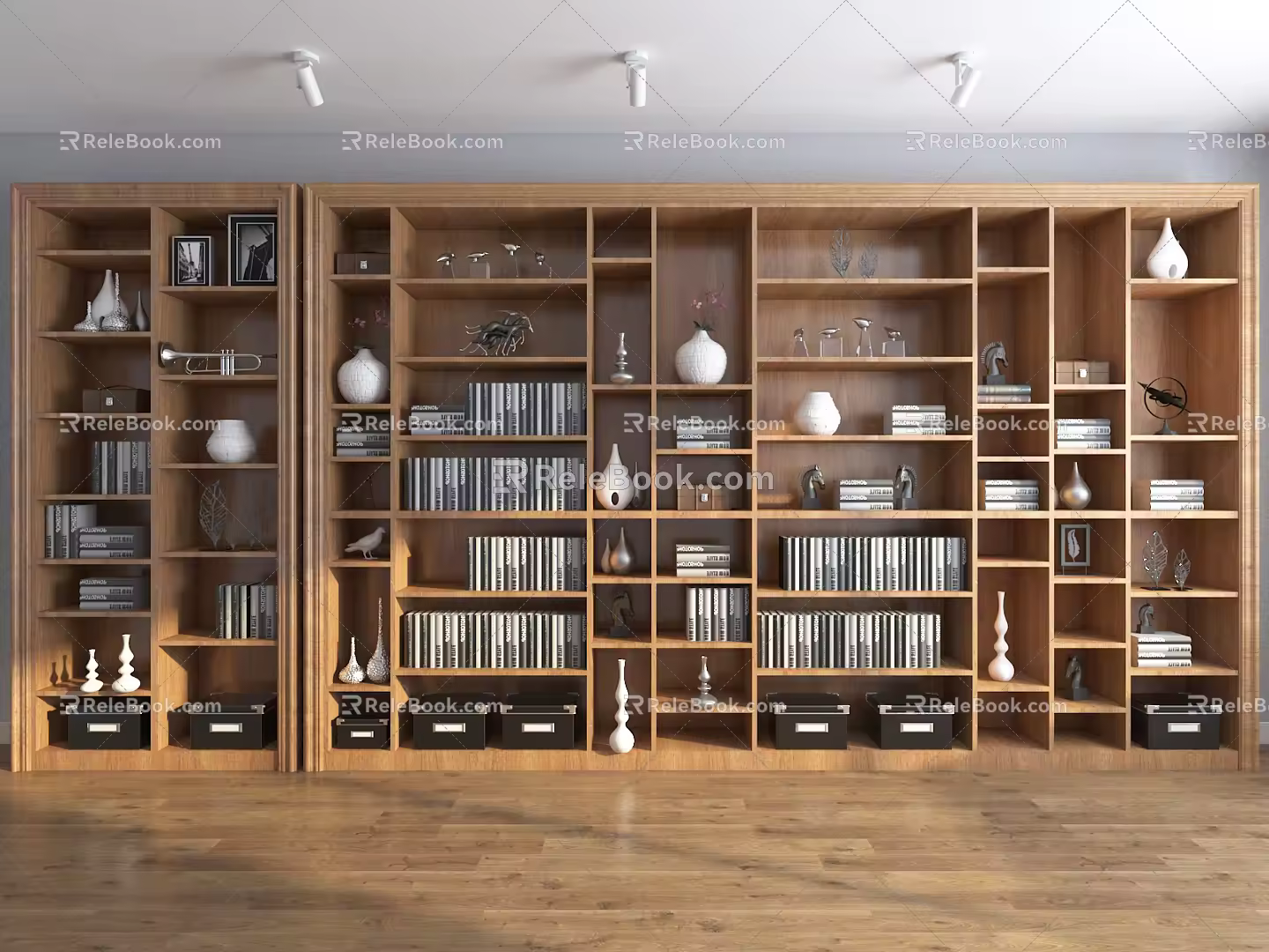 Modern bookcase 3d model