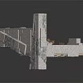 Contemporary White Textured Stone Architectural Structure With Steps And Platform Design