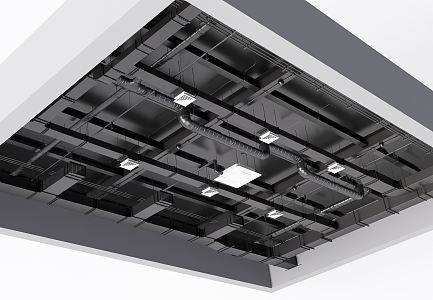 Industrial LOFT ceiling pipe ceiling air conditioning pipe ceiling 3d model