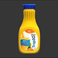 Tropicana 100 Pure Orange Juice In Two Yellow Bottles With Blue Caps