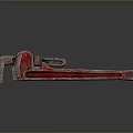 Red Adjustable Wrench Tool with Metal Body and Classic Red Finish
