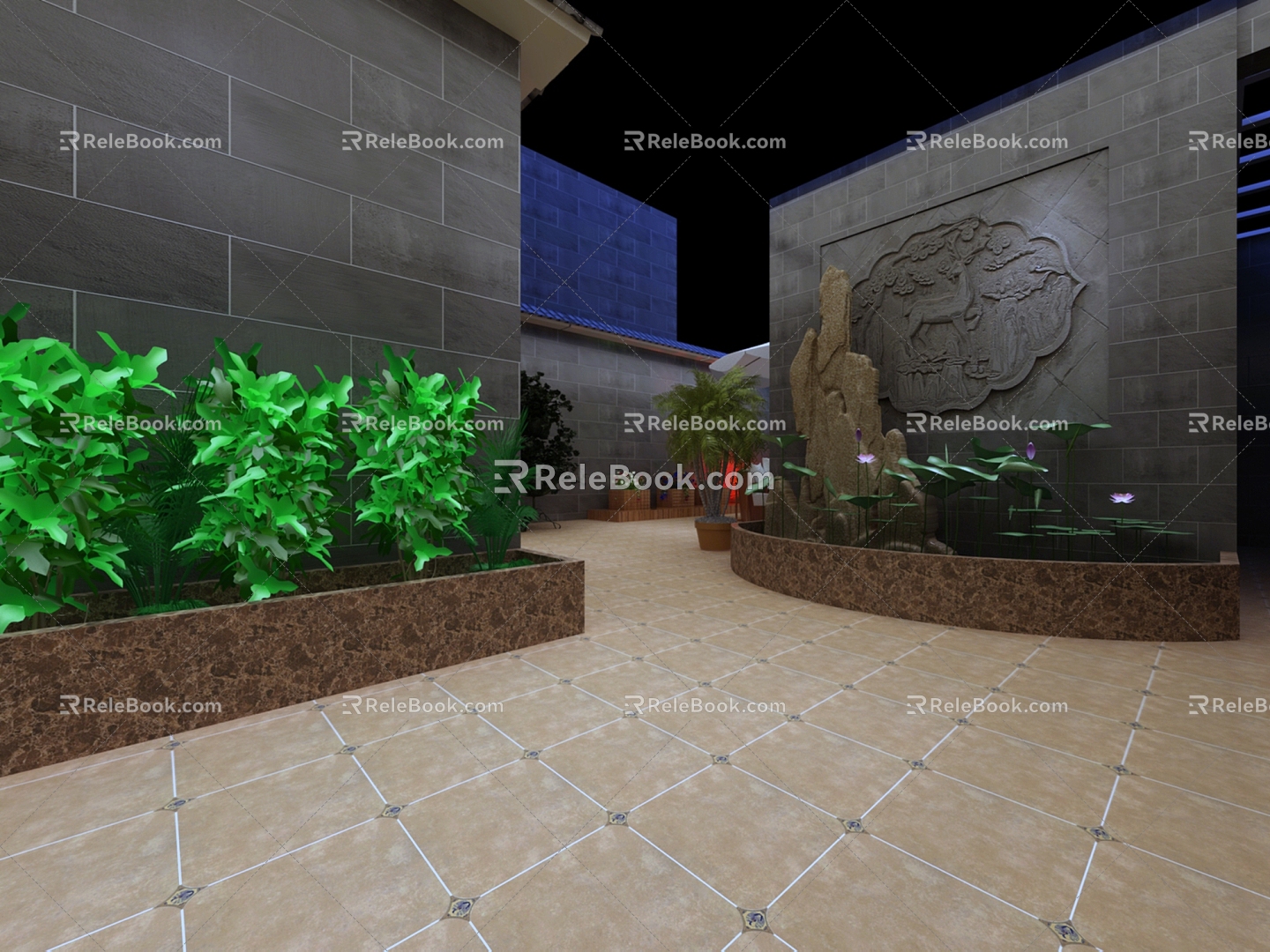 Mix Home Courtyard 3d model