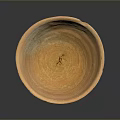 Handcrafted Clay Bowl Sculpture With Natural Surface Texture And Central Carved Pattern