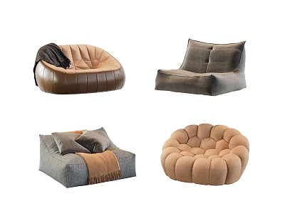 Various Modern Comfortable Lazy Sofas For Cozy Home Living Room Casual Leisure Daily Use 3d model