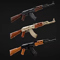 AK submachine gun machine gun machine gun semi-automatic rifle assault rifle firearms low face number low model simple model game sub-era film and television level 3d model