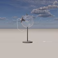Modern Transparent Glass Globe Floor Lamp With Metal Stand And Warm Lit Bulb