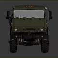 Olive Green Military Heavy Duty Truck With Multiple Wheels And Long Chassis