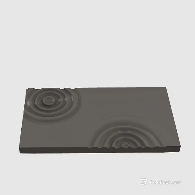 Modern Reception Desk With Gray Surface And Elegant Decorative Wave Patterns 3d model