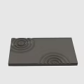 Modern Reception Desk With Gray Surface And Elegant Decorative Wave Patterns 3d model