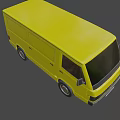 Vibrant Yellow Mercedes Commercial Van 3D Render With Front Design And Wheels