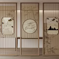 New Chinese-style screen partition 3d model