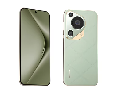 HUAWEI Green Smartphone With Curved Screen And Diamond Patterned Back Cover Camera Module 3d model
