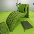 Green Velvet Lounge Chair In Vibrant Green Room With Decorative Painting Chandelier And Potted Plant
