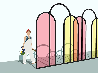 Modern partition art glass partition screen 3d model Modern partition art glass partition screen 3d model