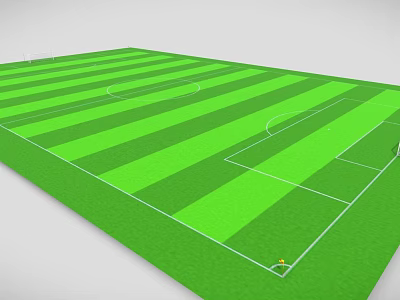 Stadium Building With Green Turf Football Field Featuring White Marking Lines And Playing Areas 3d model