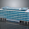 Sleek Modern Multistory Building Exterior With Blue Glass Windows Flat Roof And Minimalist Design
