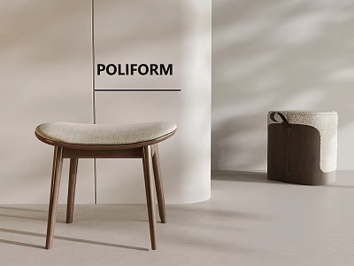 POLIFORM Elegant Modern Furniture Design With Wooden Stool And Storage Ottoman 3d model