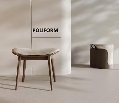 POLIFORM Elegant Modern Furniture Design With Wooden Stool And Storage Ottoman 3d model