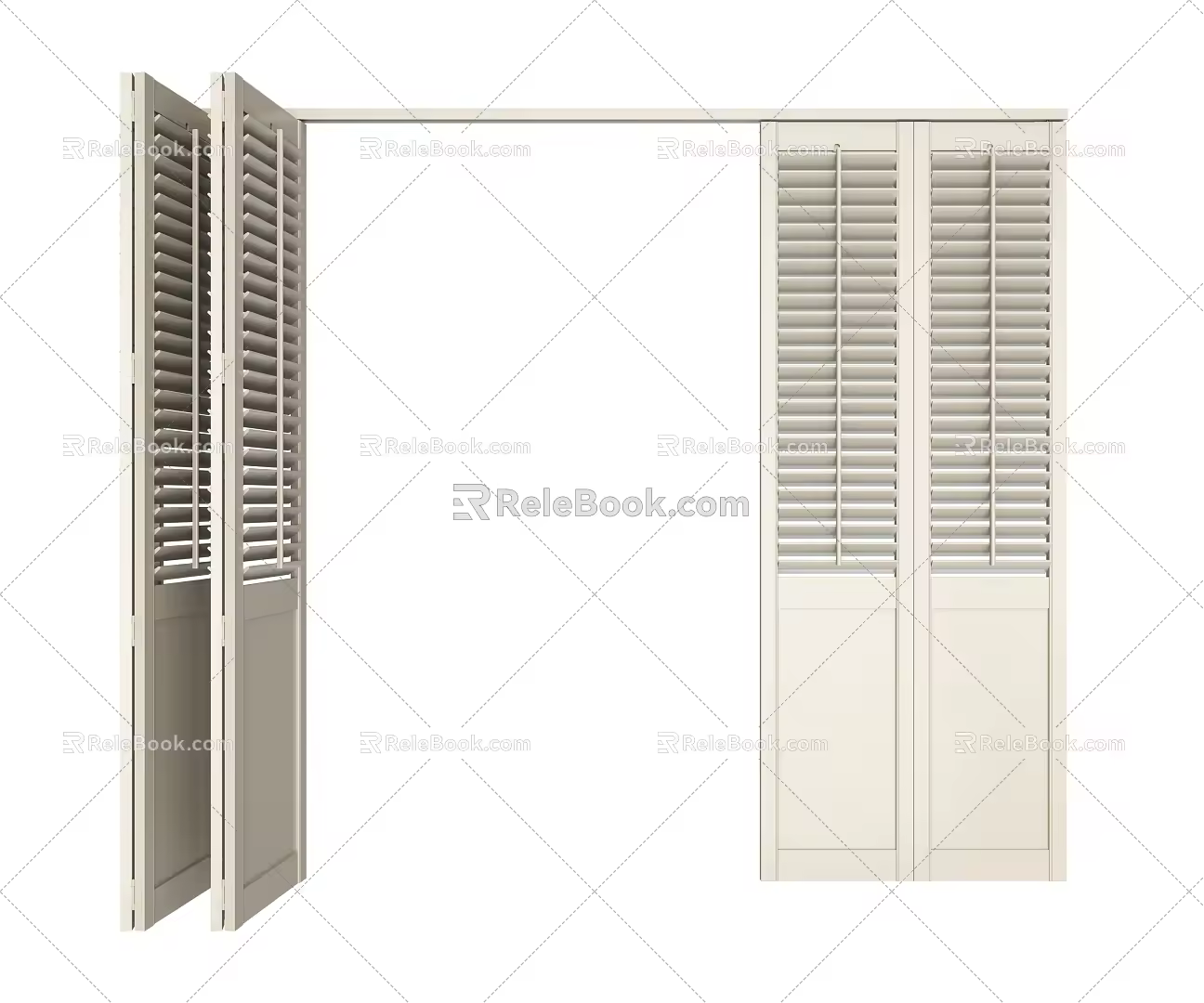 Folding shutter flat door 3d model