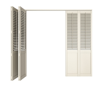 Folding shutter flat door 3d model